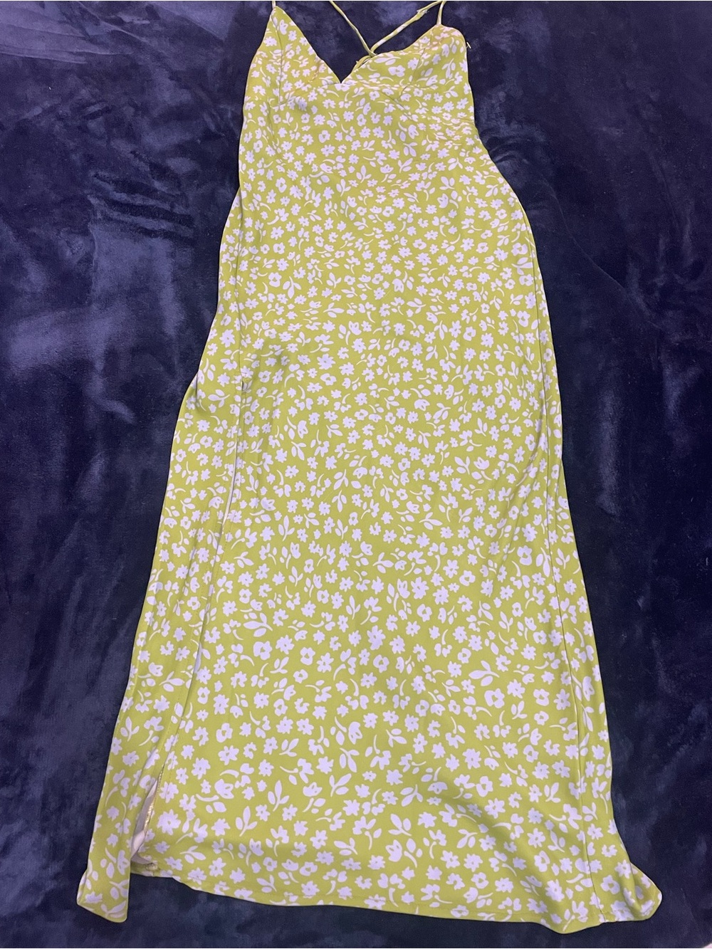 RESA Harper Floral Midi Slip Dress XS Kiwi green NWOT